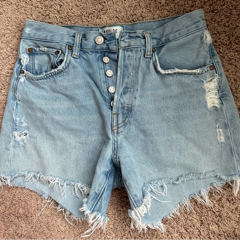 AGOLDE Parker Long Cutoff Denim Short